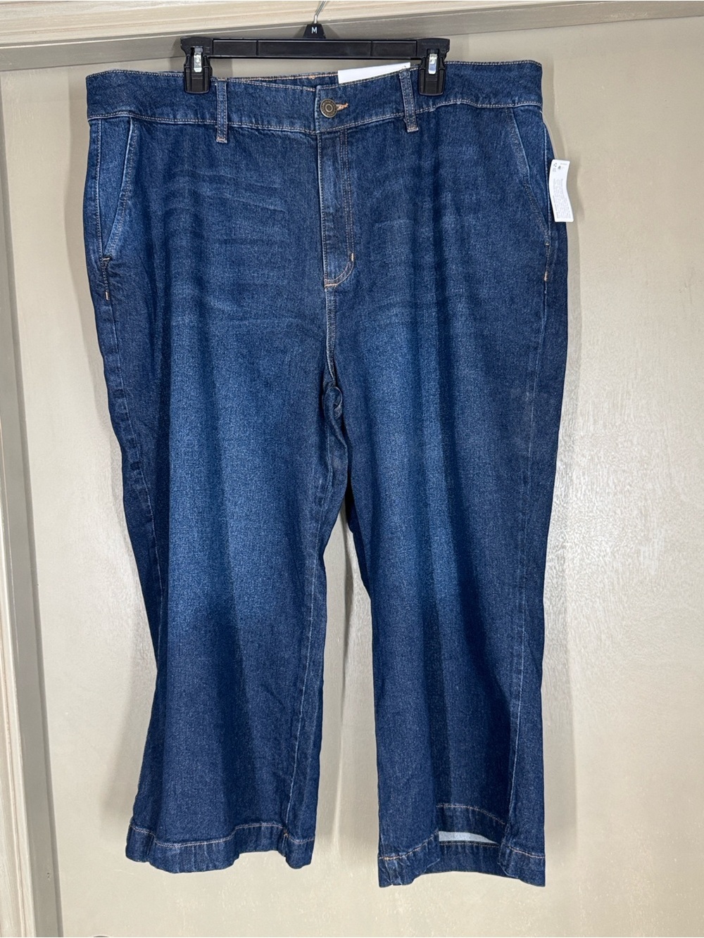 Liz Claiborne Dark Wash Cropped Wide-Leg Jeans Size 20W